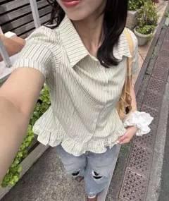 CIAOPANIC 　裾フリルコンパクトシャツ　シャツのサムネイル