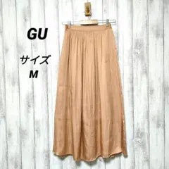 GU ジーユー (M)　サテンエアリーロングスカート