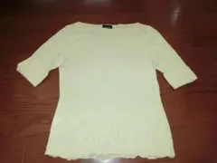 ICB 五分袖 薄い黄色 Tシャツ　カットソー