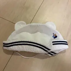 familiar 耳付きホワイトベビー帽子 45-47