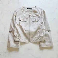 ketty　ノーカラージャケット　ジップアップ　レザーライク　サイズ３　日本製
