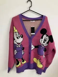 新品★ミッキー ミニー　ニットカーディガン　Disney　Lサイズ