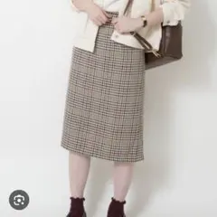 GU / チェックナローミディスカート