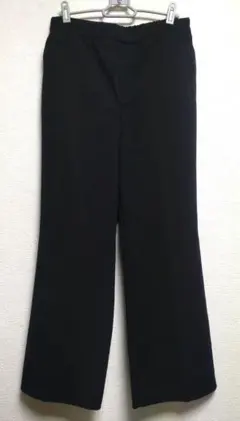 HK WORKS LONDON 黒 ジャージーワイドパンツ センタープレス