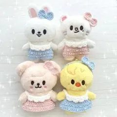 SKZOO 10cmぬいぐるみ 服 サロペット ワンピース パール付き