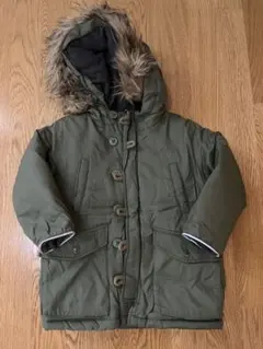 オリーブグリーン ファー付きフード ダウンコート