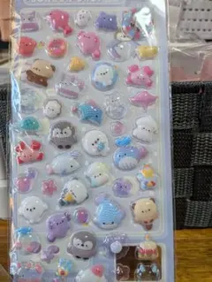 可愛いキャラクター立体シールセット4枚セット