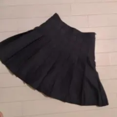 シーインSHEIN黒プリーツミニスカートS