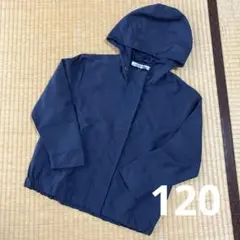 キッズ　ジャンバー　ネイビー 　120 薄手　フード付き