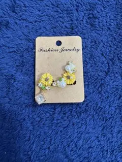 花とパールのピアスセット