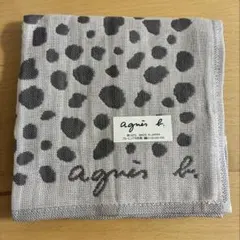 新品 アニエスベー agnes b. ガーゼハンカチ アニマルドット グレーのサムネイル
