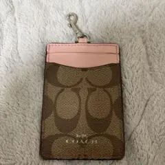 COACH パスケース ブラウン× ピンク