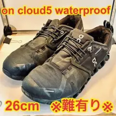 訳あり On Cloud 5 Waterproof ブラック 26cm