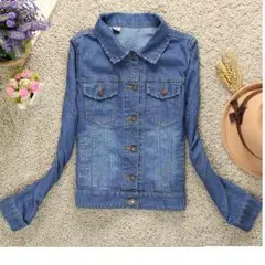 Sサイズ 可愛いGジャン!デニムショートジャケット ダークブルー