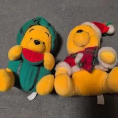 美品　ディズニーストア　プーさん　スイカ　クリスマス　ぬいぐるみ　2種