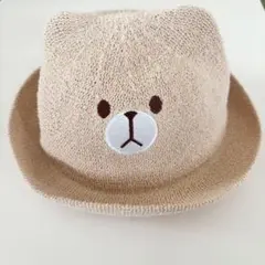 クマ顔デザイン ベビー帽子 52cm