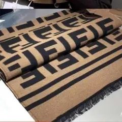 韓国ファッション　新品 ロゴ黒　ショール スカーフ マフラー ストール　メンズ