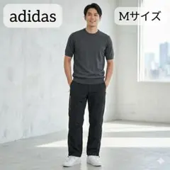 アディダス ナイロンパンツ 黒 M ドローコード シャカシャカ Y2K 美品のサムネイル