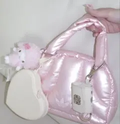 adidas ミニボーリングバック　メタリック　アディダス　ピンク