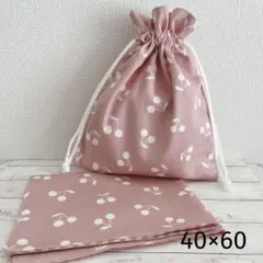 ハンドメイド 給食袋&ランチョンマット2点セット ピンク 女の子 - メルカリ