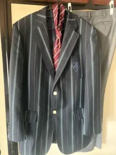 ネイビー ストライプ ブレザーとパンツ セット