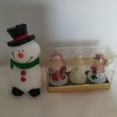 クリスマス☆スノーマン＆サンタクロース☆キャンドルセット 雪だるま ろうそく