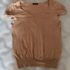 CROLLA ベージュ 半袖ニットトップス
