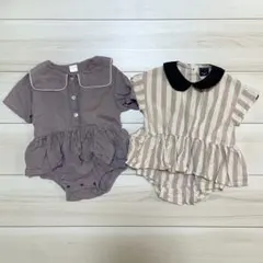 ベビーロンパース 半袖 2枚セット 80