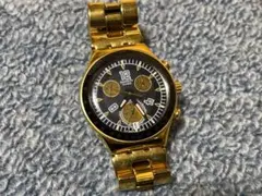 【電池交換済】SWATCH IRONY ゴールド クロノグラフ