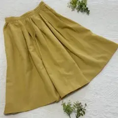美品【テチチ　春夏フレアスカート】マスタードカラー黄色【S】ひざ丈