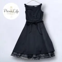 美品❤【リューデベー】ノースリーブパーティードレス ひざ丈ワンピース Aライン