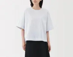 新品　無印良品　乾きやすいブロード五分袖ブラウス