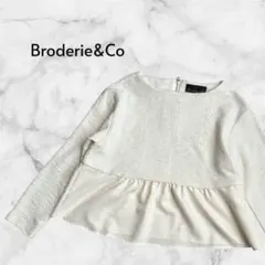 ナノユニバース ブロードゥリー&コー 長袖ツイード切替カットソー アイボリー F