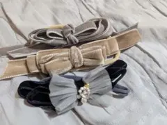 リボン ヘアバンド Swarovski 3個セット