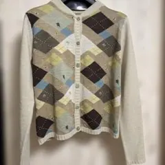 【美品】ANTIPAST パッチワーク カーディガン 長袖 アイボリー 1 アンティパスト】ソックスニットパッチワークカーディガン