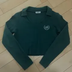 Forever21 スキッパーエンブレムトップス レディース グリーン