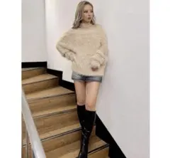 オフショルダー ニット