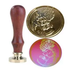 シーリングスタンプ　カーネーション＆ねこ　ヘッド1個+持ちて1本　新品