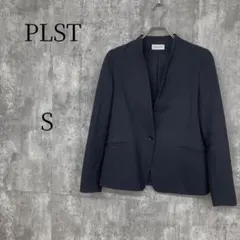 PLST プラステ ノーカラージャケット ネイビー 洗濯可 Mサイズ - メルカリ