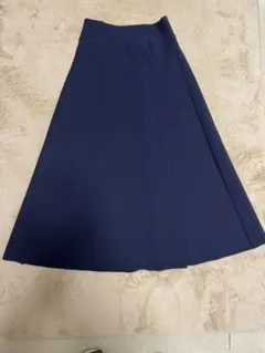 ネイビー フレアスカート S 左前スリット