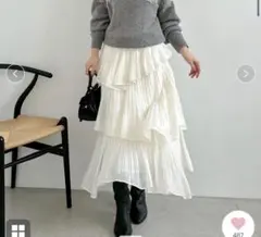 ：Sustainableプリーツティアードロングスカート