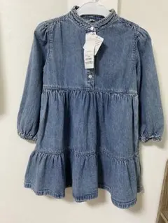 デニム ティアードデニムワンピース 120