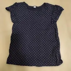 無印良品 ドット柄 半袖Tシャツ ネイビー 100cmのサムネイル