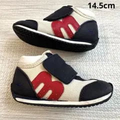 ミキハウス×ミズノ キッズスニーカー 14.5cm シューズ ネイビー 赤