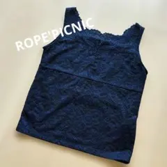 美品♡ROPE' PICNIC ロペピクニック ネイビー 36 総レースのサムネイル
