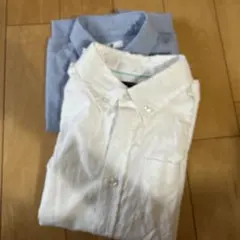 コットン ボタンダウン 長袖シャツ 2枚セット