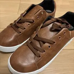 スニーカー 合皮 26.5cm ブラウン