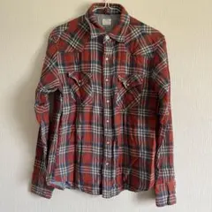 BACK NUMBER バックナンバー ダブルガーゼチェックシャツ 赤