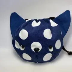 巾着　ちび猫コンビ:大水玉No.57-CM