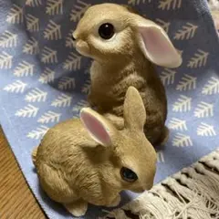うさぎの置物 2体セット 金属製 - メルカリ